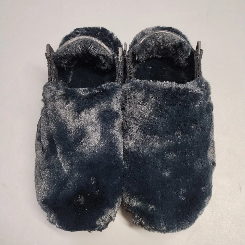 Nike Calm Mule SE Fluffy Slingback Sandals Womens US 9 Black Comfort FZ3119-001